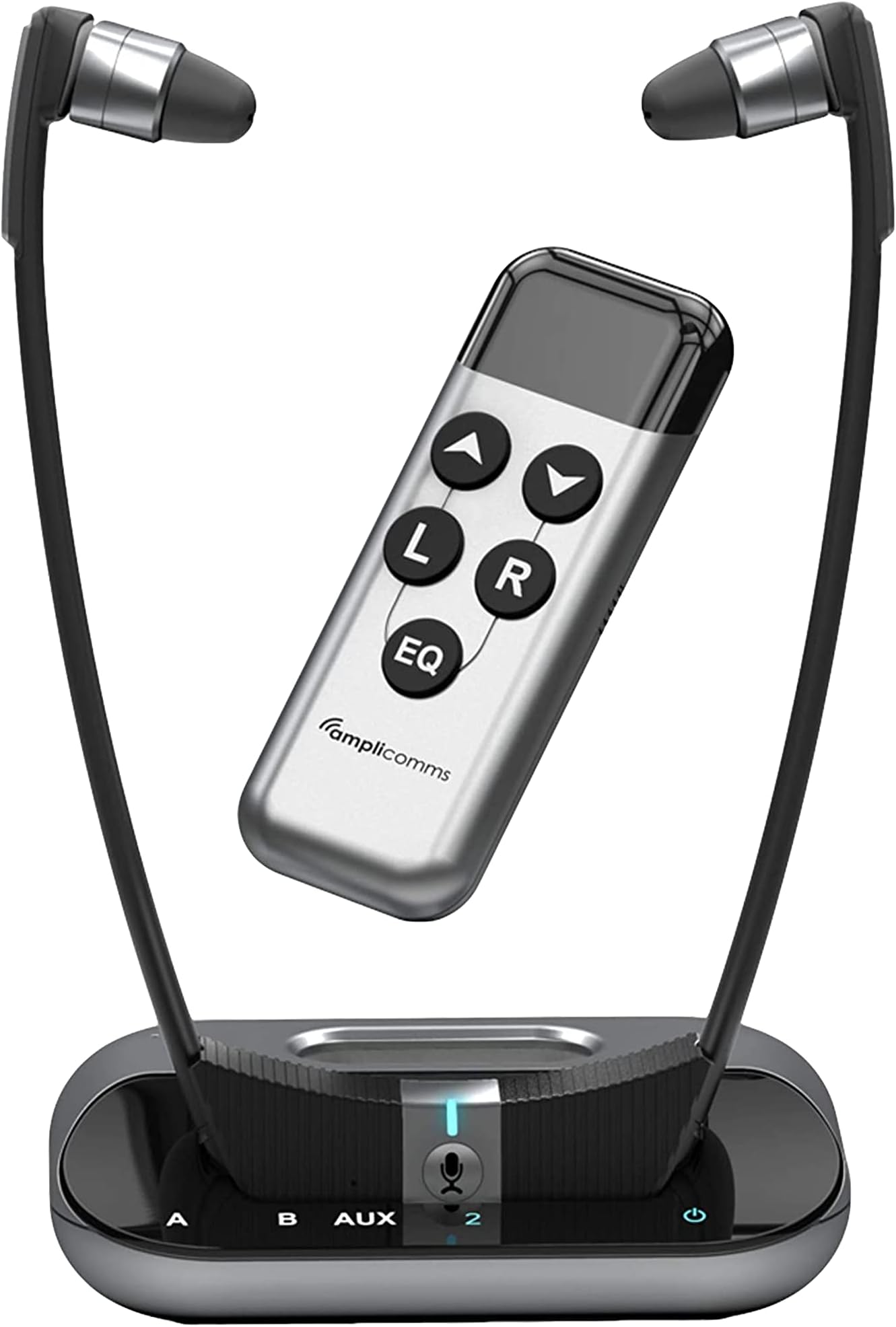 VOCA Amplicomms TV3500 TV Headphones, TV Hearing Device for Seniors, Amplified TV Listening System for Hard of Hearing, Come with Remote Control, for Hearing Impaired
