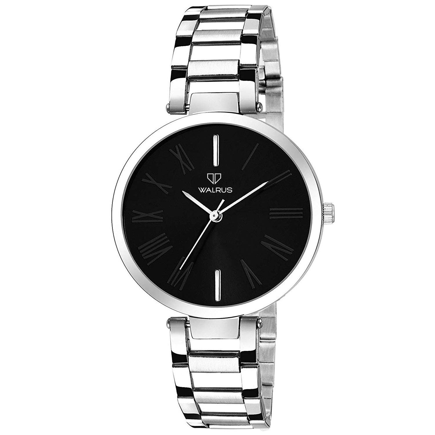 Walrus Metallic Women Watch - Stylish Black Dial, Silver Strap, Quartz Mechanism, Perfect for Everyday Wear- Professional & Casual Use (B07YJJN1QM) Amazon Price History, Amazon Price Tracker