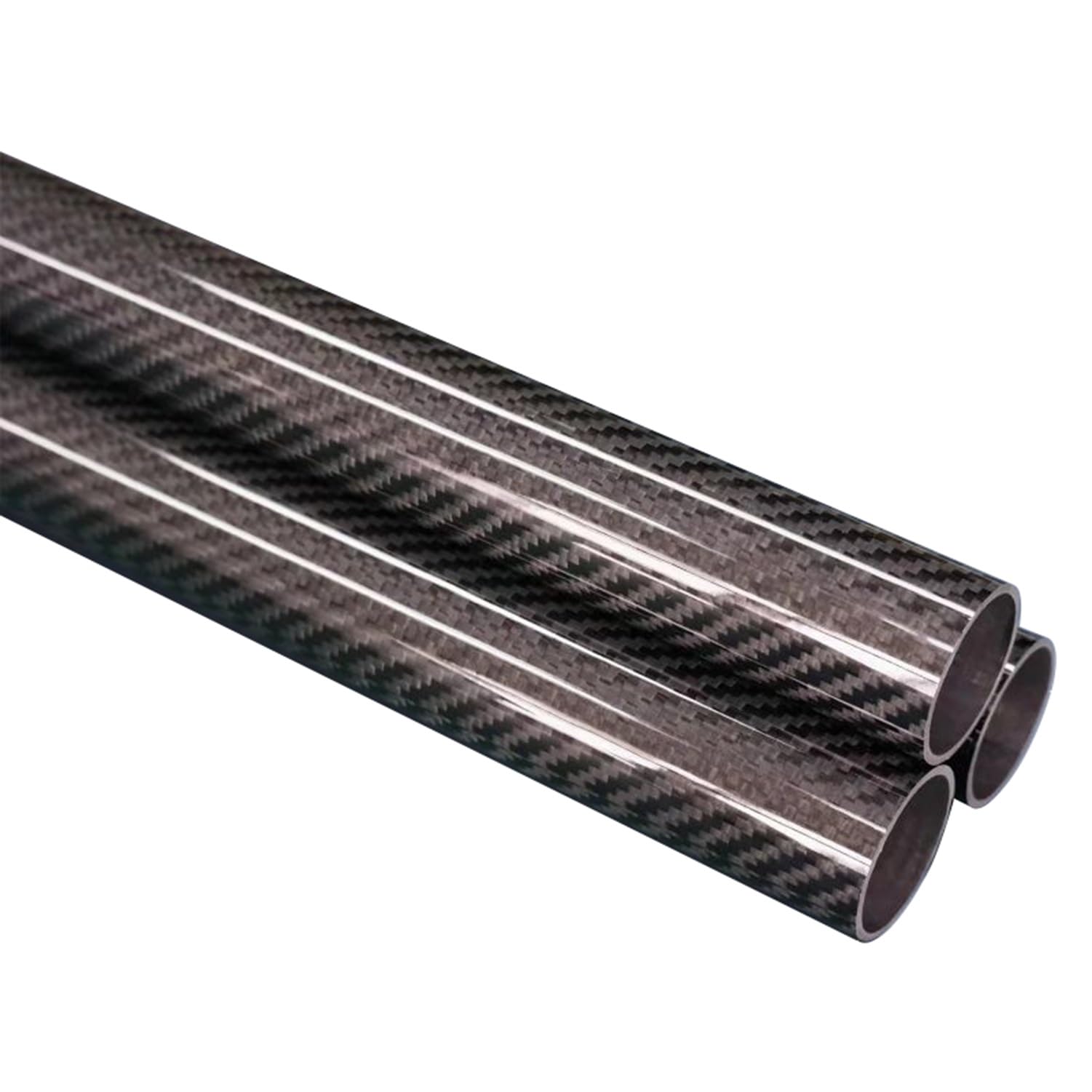 Tubo de fibra de carbono, Tubos de fibra carbono 3K, negros, 7-45 mm x 1000, paquete 2 o 3 for drones, robótica industrial(Black-3pcs,10x6x1000mm)