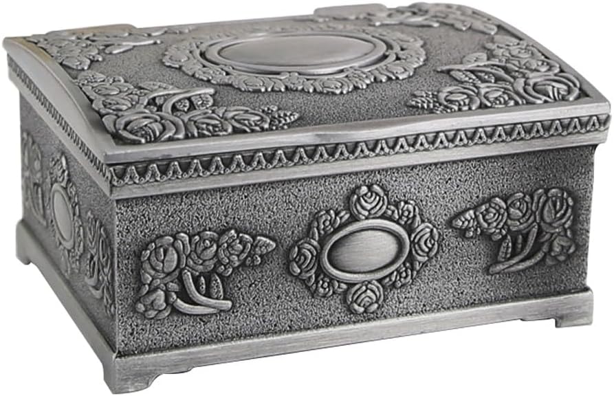 Storage Box Square Small Rose Jewelry Metal Gift