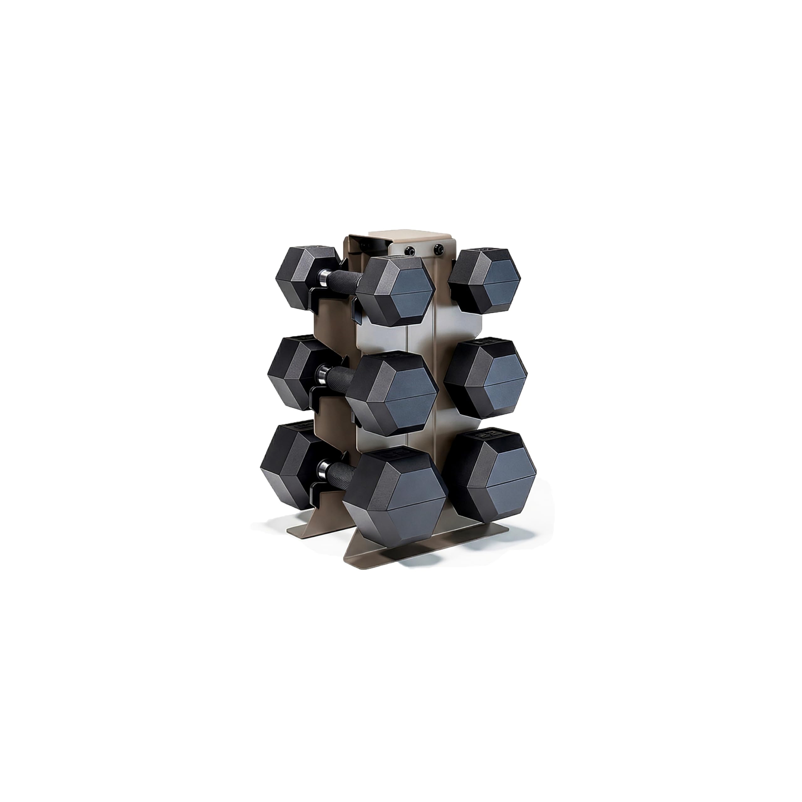 CAP Dumbbell Set with Rack, Rubber Coated Hex Free Weight Set | 100–300 lb Options, Vertical Space-Saving Storage for Home Gym Strength Training