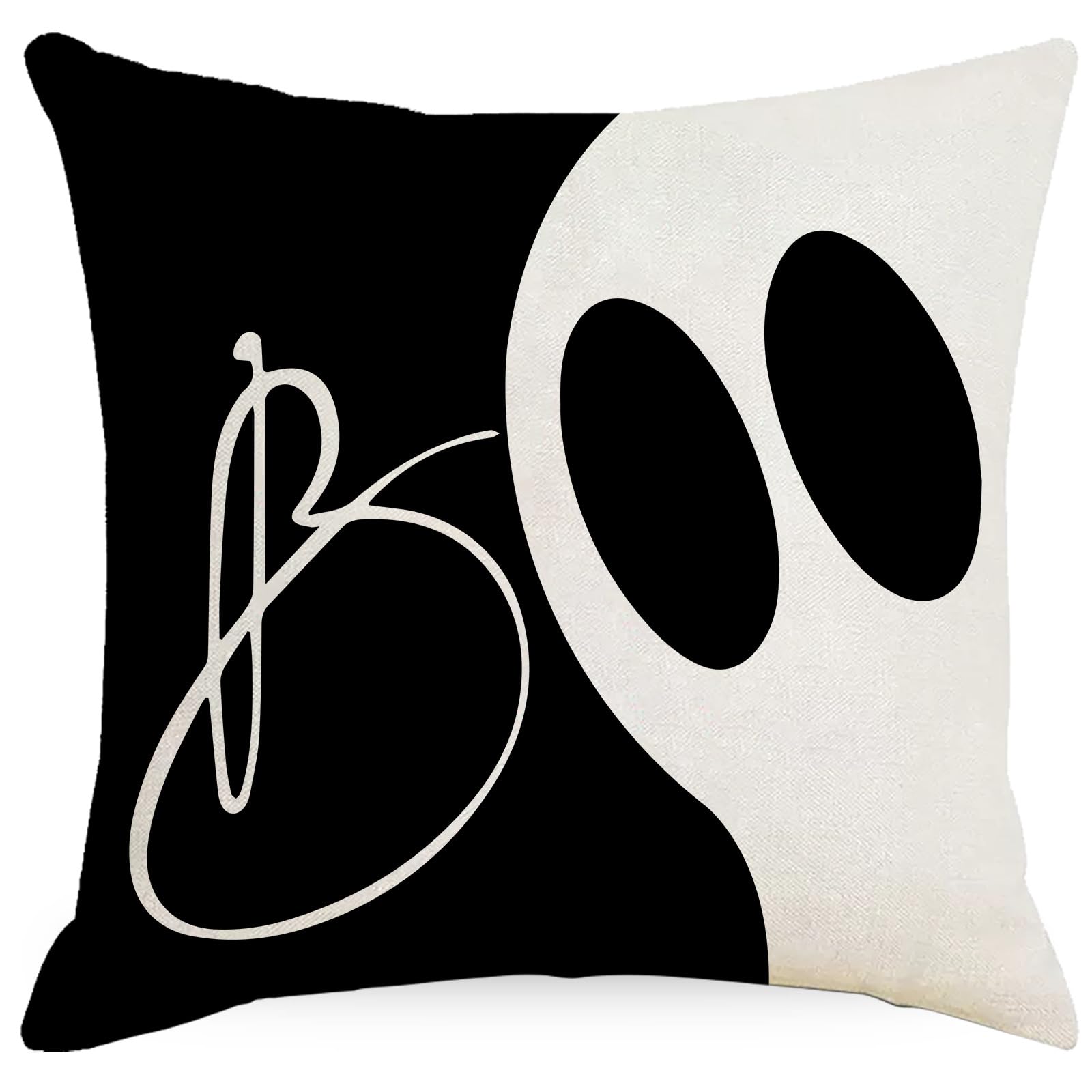 Halloween Witch Pumpkin Cat Boo Ghost Black Fall Pillowcase, 18x18 inch Home Halloween Pillowcase Decoration -B