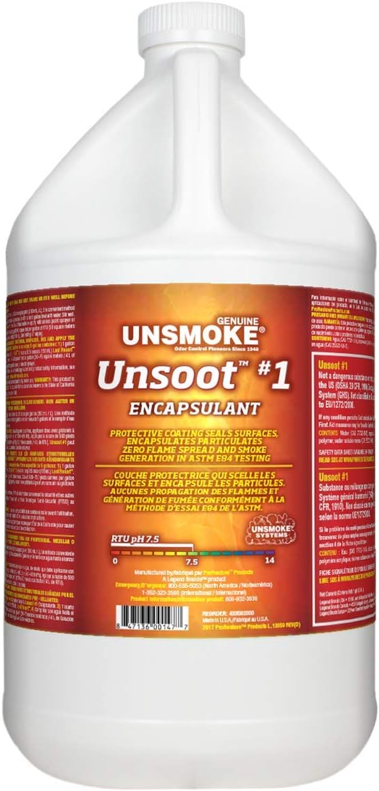 Unsmoke Unsoot #1 Encapsulant, Professional Protective Coating for Soot and Particles to Prevent Cross Contamination, 1 Gal