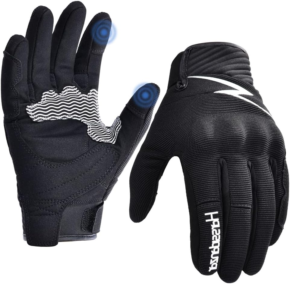 Harssidanzar Men Motorcycle Gloves Riding Cycling Hiking Outdoor Dirty Bike Gloves Racing Power Sports KM059US