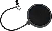 Sou Foto | Pop Filter POP-001 Filtro Anti Pop Windscreen para Microfone com Haste Flexível e Clamp Ajustável