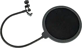 Sou Foto | Pop Filter POP-001 Filtro Anti Pop Windscreen para Microfone com Haste Flexível e Clamp Ajustável