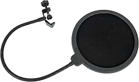 Sou Foto | Pop Filter POP-001 Filtro Anti Pop Windscreen para Microfone com Haste Flexível e Clamp Ajustável