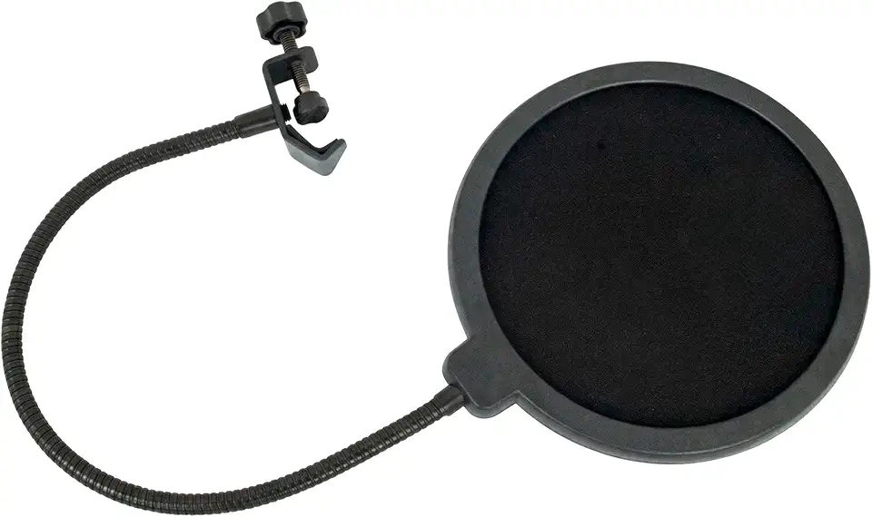 Sou Foto | Pop Filter POP-001 Filtro Anti Pop Windscreen para Microfone com Haste Flexível e Clamp Ajustável