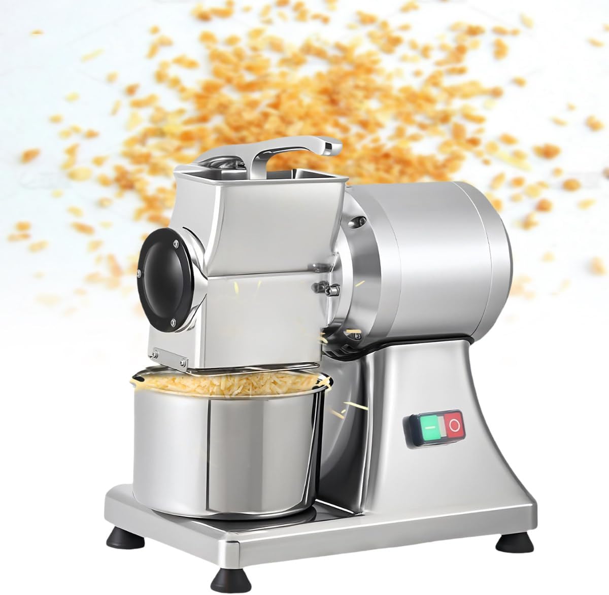 Stainless Steel Cheese Grinder, Electric Rotary Cheese Shredder Machine, Commercial Electric Cheese Grater Grinder, 1500rpm, Intelligent Start and Stop Handle, 40kg / 88.18lbs / H