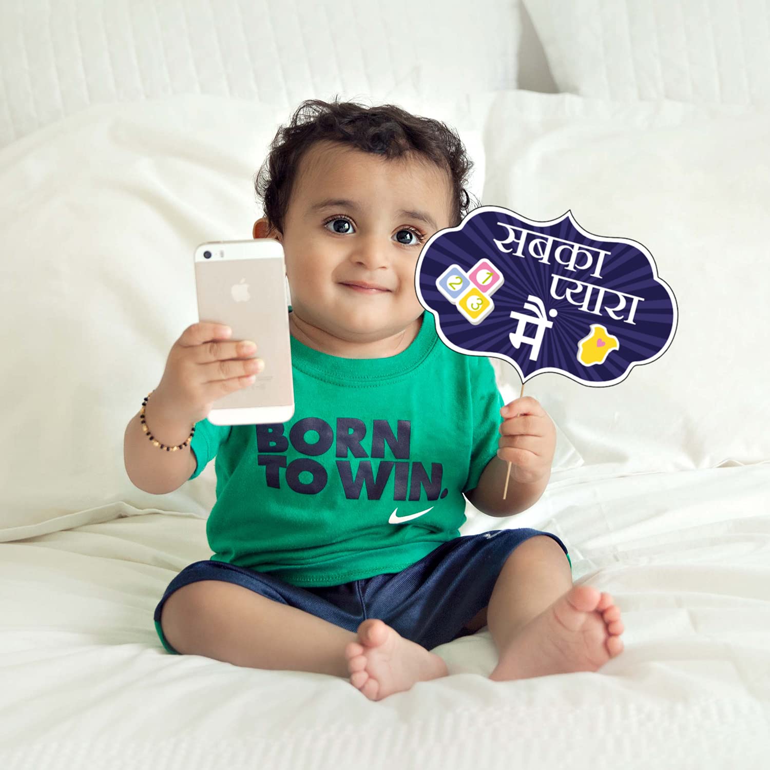 15 oggetti di scena hindi per baby shower, servizi fotografici, decorazioni, 15 pezzi, bastoncini attaccati per la mamma per essere scattato, servizi fotografici o bomboniere per la gravidanza