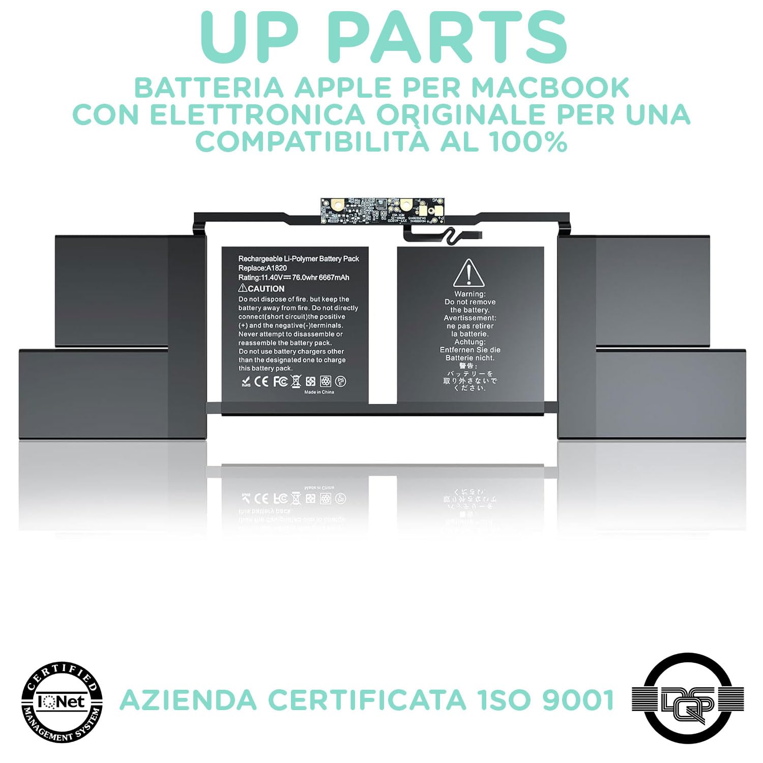 Batteria compatibile A1820 per Macbook Pro 15" A1707 (anno 2016, 2017) 11.4V 6660 mAh Kit Montaggio