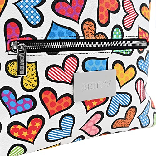 Britto Romero Vegan Leather Small Backpack, Hearts4