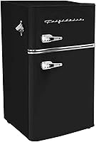 Frigidaire EFR840 Retro Mini Fridge 3.2 Cu Ft with Freezer, Bottle Opener - Compact 2-Door Refrigerator for Dorm, Office, Bar (Black)