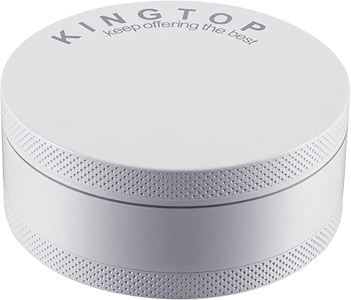 KINGTOP Molinillo grande de hierbas y especias de 3 pulgadas, molinos de aleación de zinc (blanco)