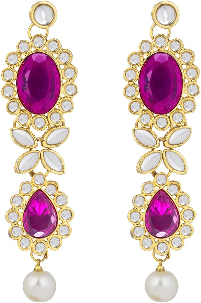 Aheli Indian Wedding Wear Beaded Faux Kundan Pearl Necklace Set with Maang Tikka Ethnic Bharatanatyam jewellery set Gift for Women - Image 7