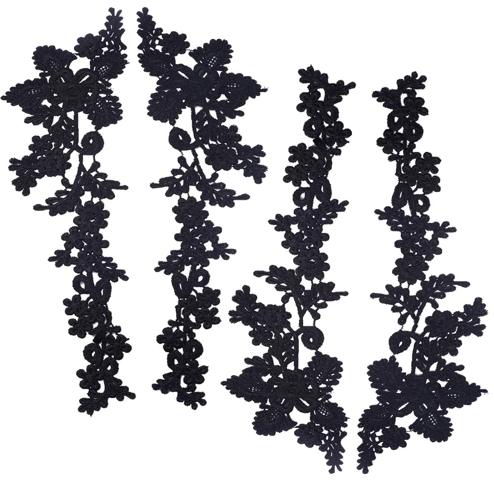 Patch Broderie Fleur Rose Nbeads - Appliqué Dentelle Organza - Pour Couture Robe Mariage Décor