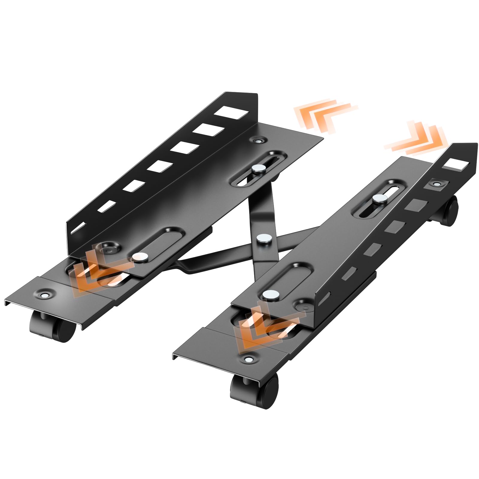 PUTORSEN Soporte para PC con Ruedas, Soporte para Torre de PC, Soporte móvil para CPU, Soporte Universal para CPU con Ancho y Largo Ajustables - Negro