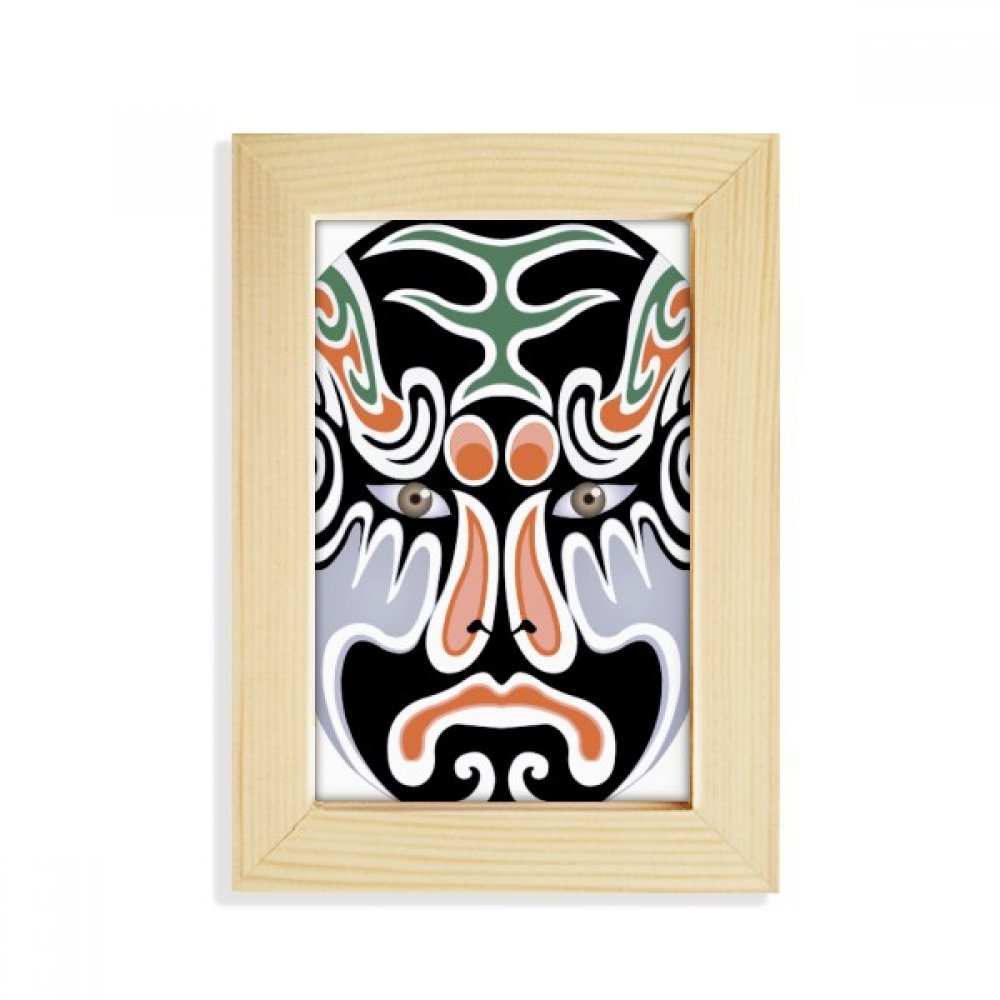 Pintura ópera de Pekín marco de madera 5x7 de escritorio para decorar el salón