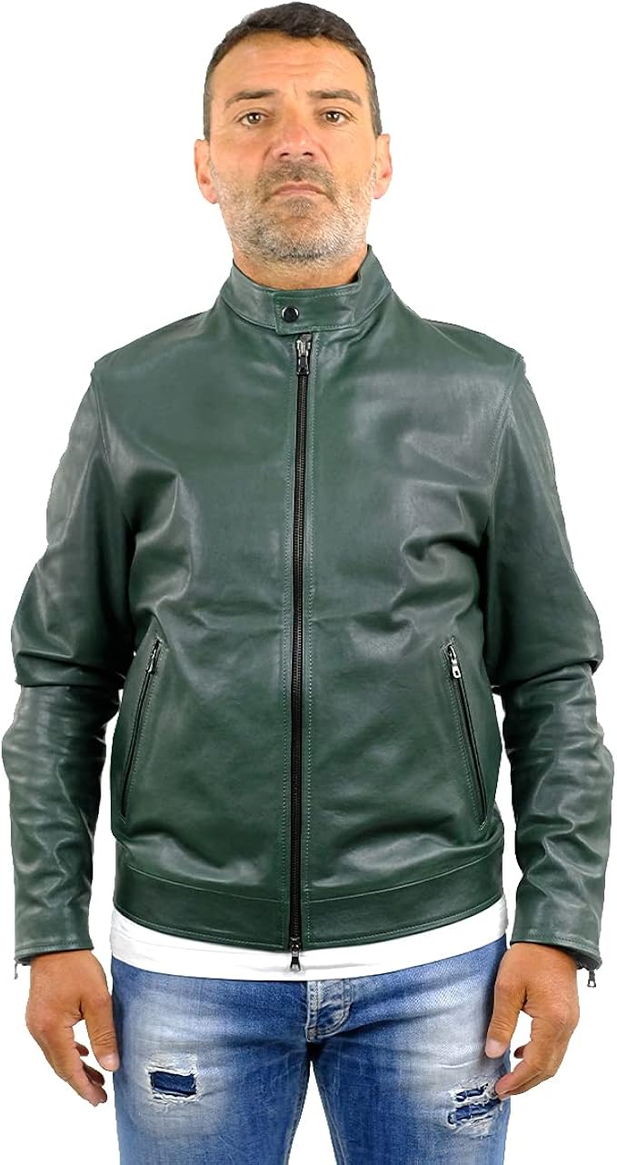 DOPPIA PELLE - Giubbotti in pelle | Giacca invernale uomo | Giacca pelle  uomo biker | Giubbotto
