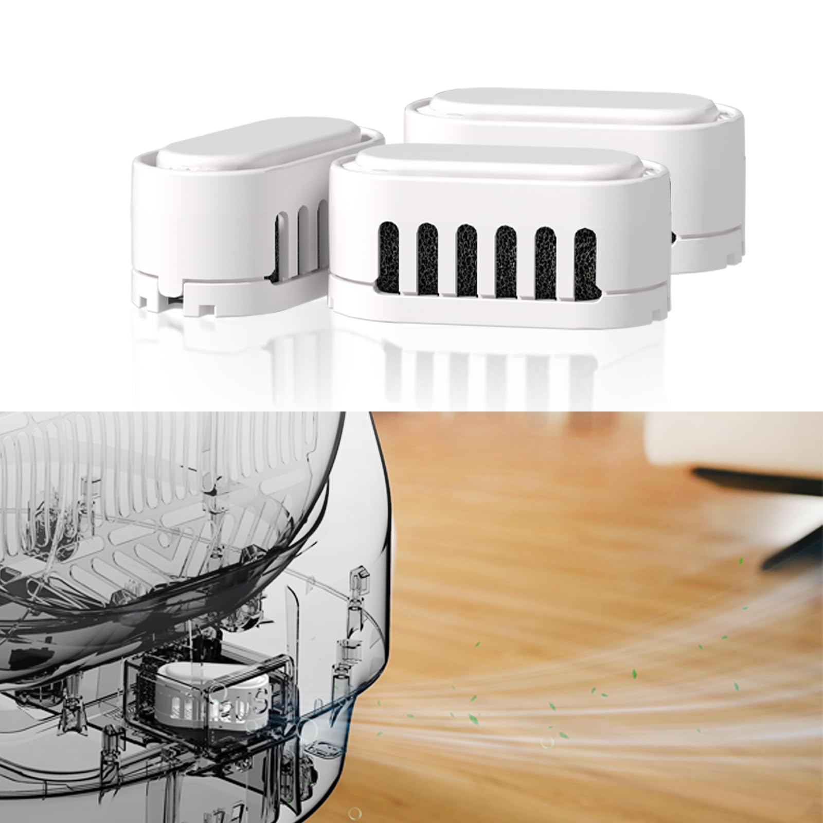 Cat Litter Box Deodorizers(3-pack) Compatible with Ellenpent ICB019 & ICB020 Automatic Litter Box - image 3