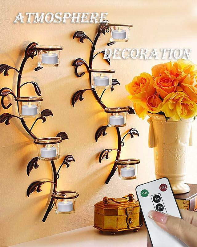 Image of Tea Lights Candles Battery Operated with Remote Control, 24Pcs WarmWhite | Flickering Flameless Candle with Timer, Long Lasting 400+ Hours Led Electric Candle for Home Decor, Wedding, Party