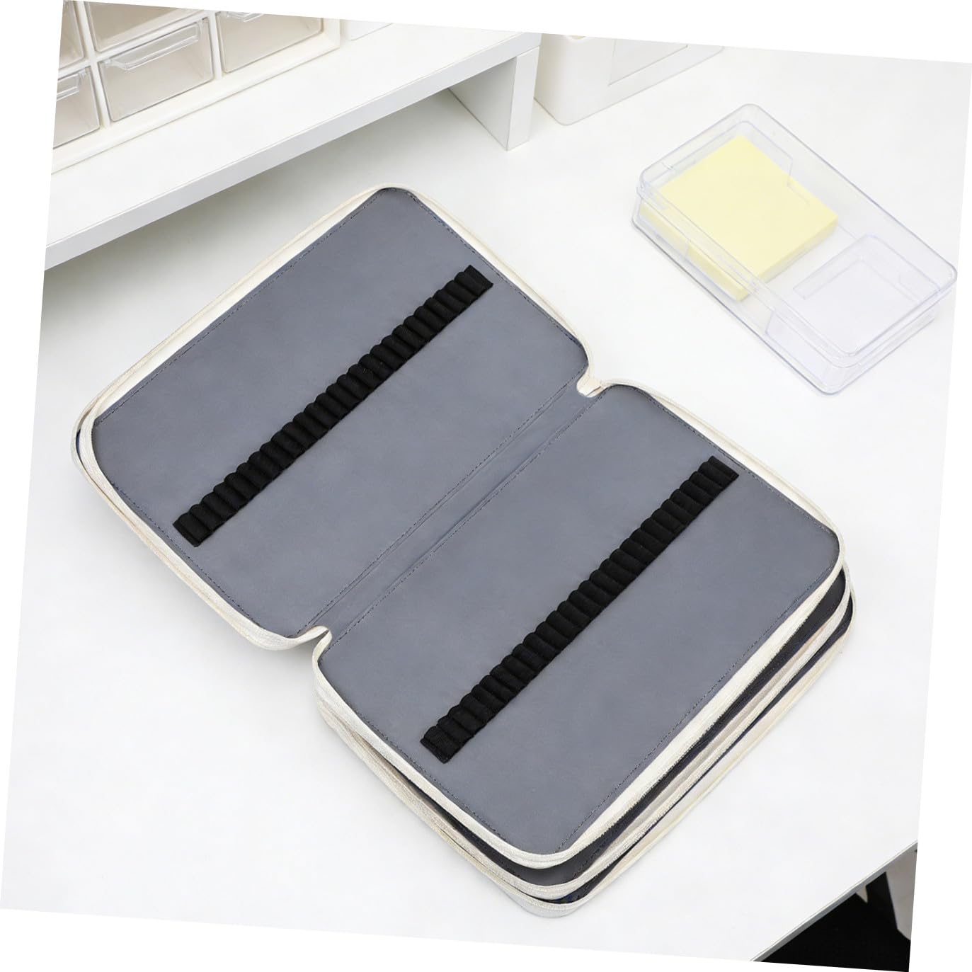 1pezzi Astuccio Portatile Pu Capacità Scomparti Astuccio Per e Cancelleria Per Studio Design Elegante