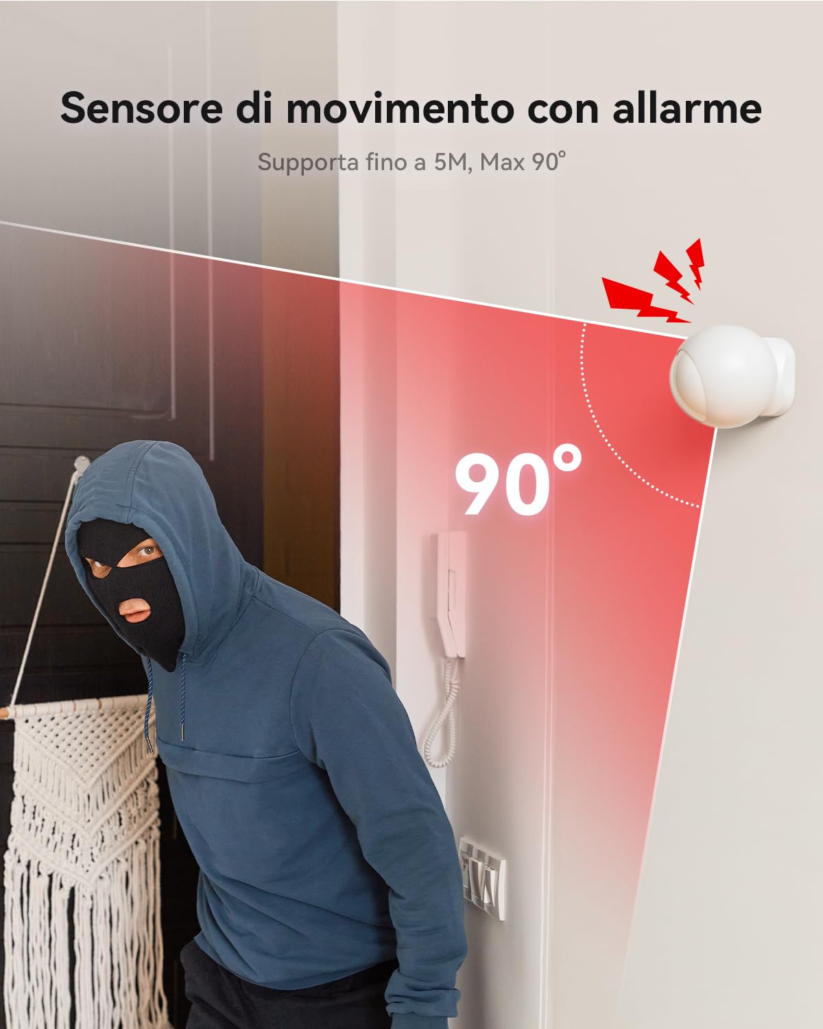 Imou Sistema di Allarme Casa 11 Pezzi, Sistema Antifurto Completo con Faretto/Sirena Allarme 100DB, 1 Telecamera Wifi Interno, 2 Telecomandi, 4 Sensori, 2 Sensori di Movimento, Compatibile con Alexa