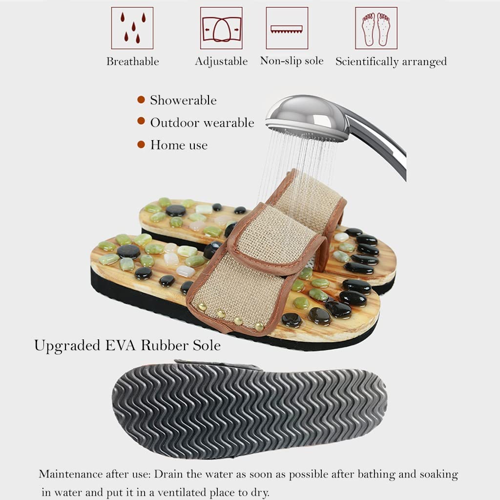 MTFBQ Hausschuhe Massage Hausschuhe Sandalen Für Damen Herren Akupressur Reflexzonenmassage Fußmassagegerät rutschfeste Duschschuhe Schmerzen Lindern, Geschenke Für Mama Und Papa