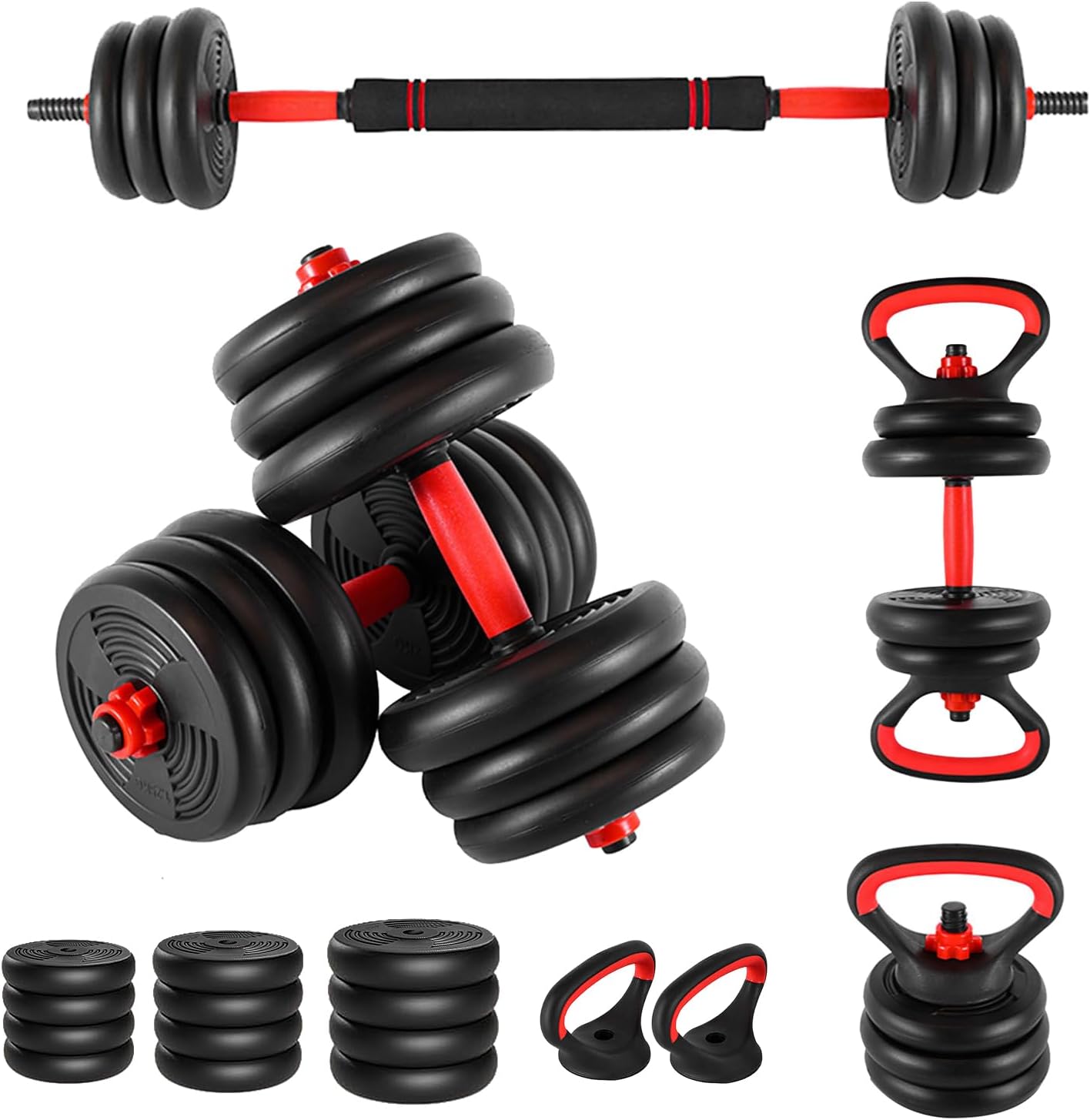 Weights Dumbbells Set – Bar Bells 20/30kg Barbell Weight Set | Multifunctional Home Gym Equipment, Dumbbell With Rack for Beginner, Bench Press, Squats, Women, Men Weights Dumbbells Set – Bar Bells 20/30kg Barbell Weight Set | Multifunctional Home Gym Equipment, Dumbbell With Rack for Beginner, Bench Press, Squats, Women, Men