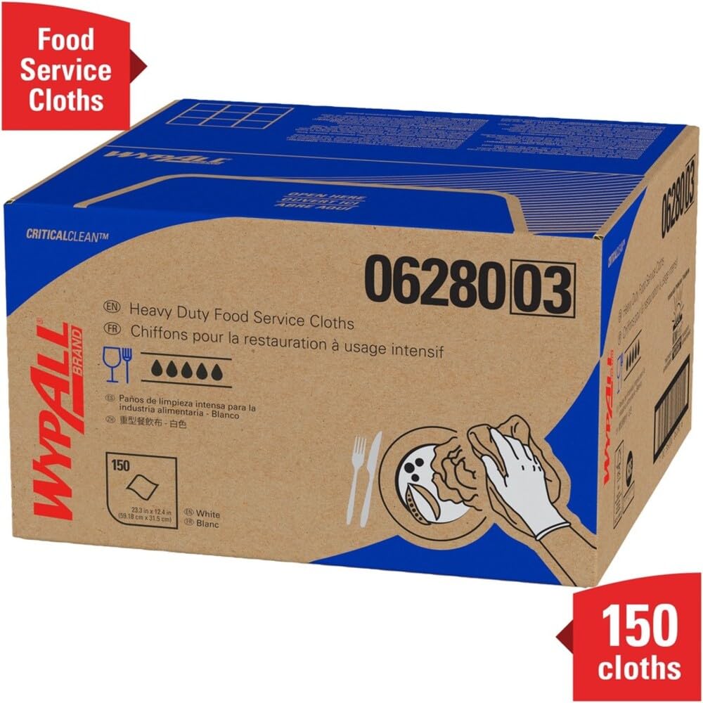 Kimberly-Clark 06280 White WYPALL X80 Foodservice Towels, WH/PRT
