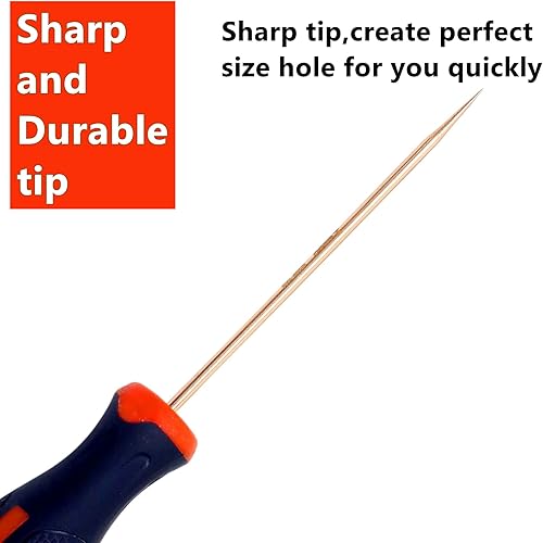 Miniatura 4 de WEDO Herramientas de punzón que no chispa, 3 piezas de mango de fibra de vidrio, longitud de hoja de 4 pulgadas, diámetro de 0.118in, cobre de