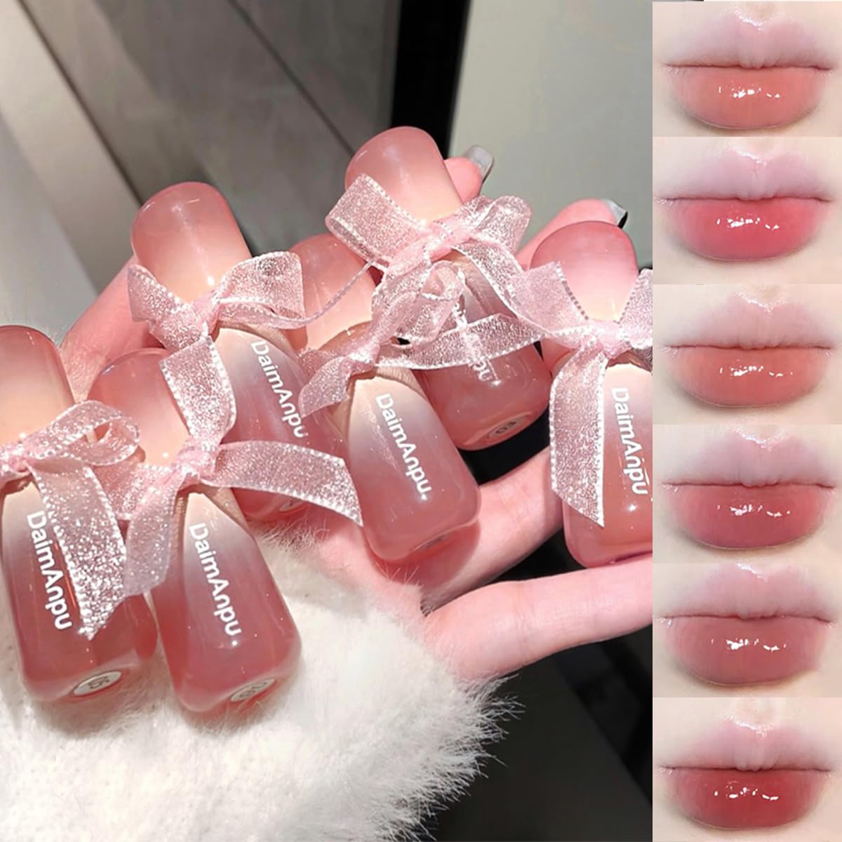 6Pcs Hydrating Jelly Cute Lip Gloss Set,Moisturizing Water Lip Stain Liquid Lipsticks,Waterproof Long Lasting Clear Oxygen Tinted Lip Blam Cute Lip Glaze 6Pcs Hydrating Jelly Cute Lip Gloss Set,Moisturizing Water Lip Stain Liquid Lipsticks,Waterproof Long Lasting Clear Oxygen Tinted Lip Blam Cute Lip Glaze