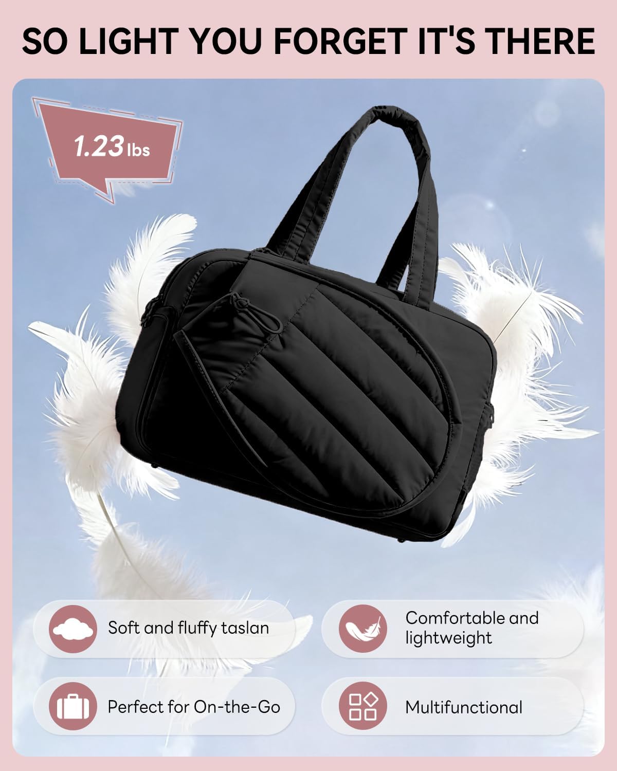 Tennis Tote Bag for Women – Waterproof Lightweight Travel Gym Bag with Shoulder Strap, Holds 2 Rackets, Pickleball & Badminton Bag with Shoe Compartment, Wet/Dry Separation, Fits 15.6" Laptop - Image 6