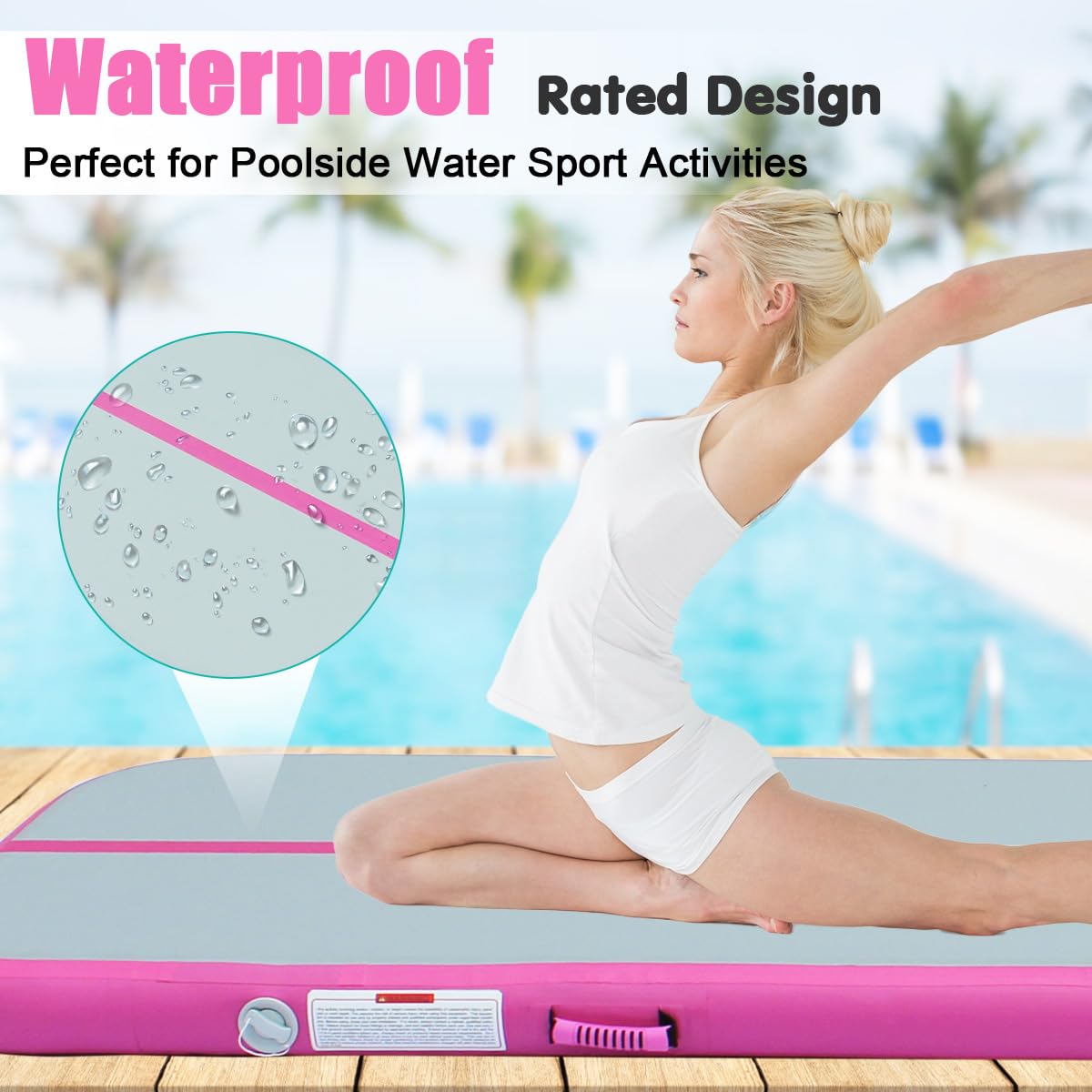 Inflatable Gymnastics Mat Uk Mua 10/13/16/20/23/26FT Inflatable Air Gymnastics Mat Gymnastics Track Training Mats 4/8inches Air Track Decathlon