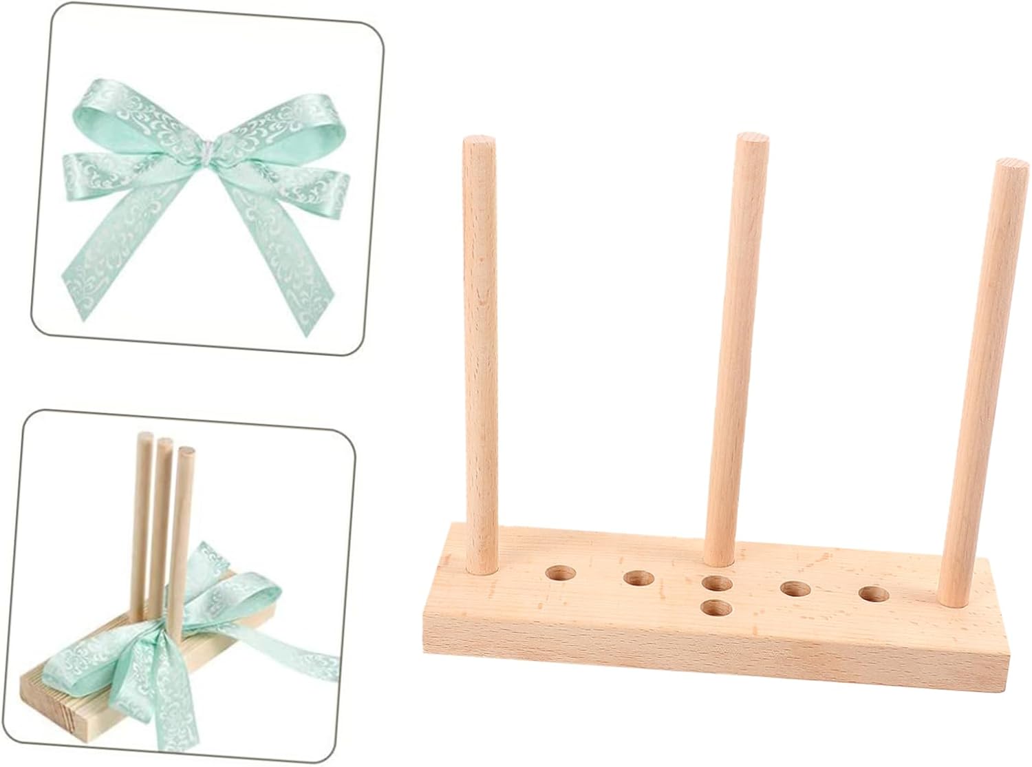 IWOWHERO Wooden Wreath Maker Weaving Tool for Bows Durable Beech Fixing Device for Party Decorations Craft Projects Unique Creative Bows