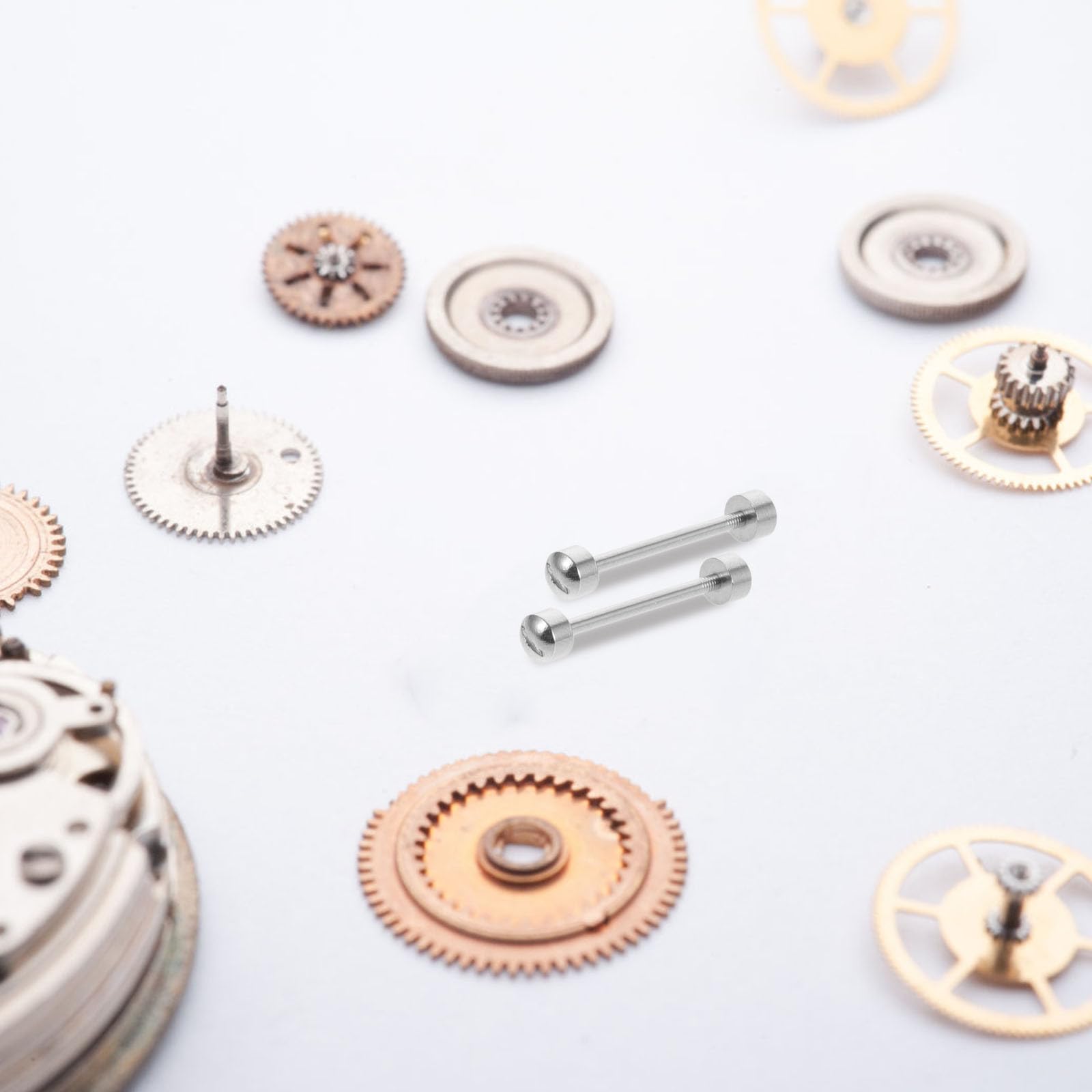 KICHOUSE Varillas de Tornillo para Correa de Reloj 2piezas Metal Plata Fácil Instalación para Reparación de Relojes y Mantenimiento de Pulseras