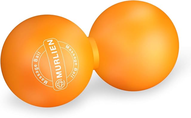 MURLIEN Peanut Massage Ball, Double Lacrosse Ball for Myofascial Release, Trigger Point Therapy, Sore Muscle Relief Massager, Alleviating Neck, Shoulder, Back, Legs, Foot or Muscle Tension - Orange