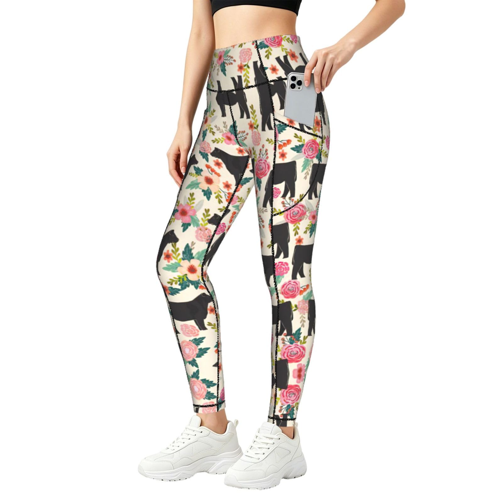 Leggings de vaca rosa para tus sesiones de fitness y yoga con comodidad absoluta 8