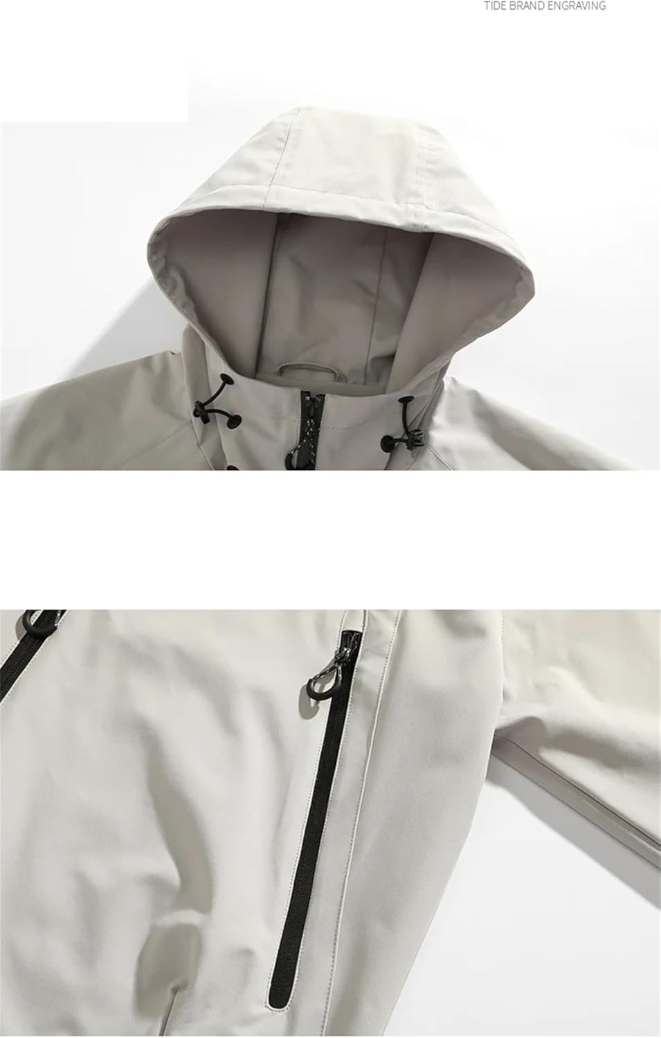 Dcvmvmn Men's Casual Windbreaker Jacket Hooded Coat Solid Color Casual Sweatshirts Orange