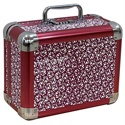 Image of Adson Professional Beauty Makeup Cosmetic Vanity Case /Box With Mirror (Pink)