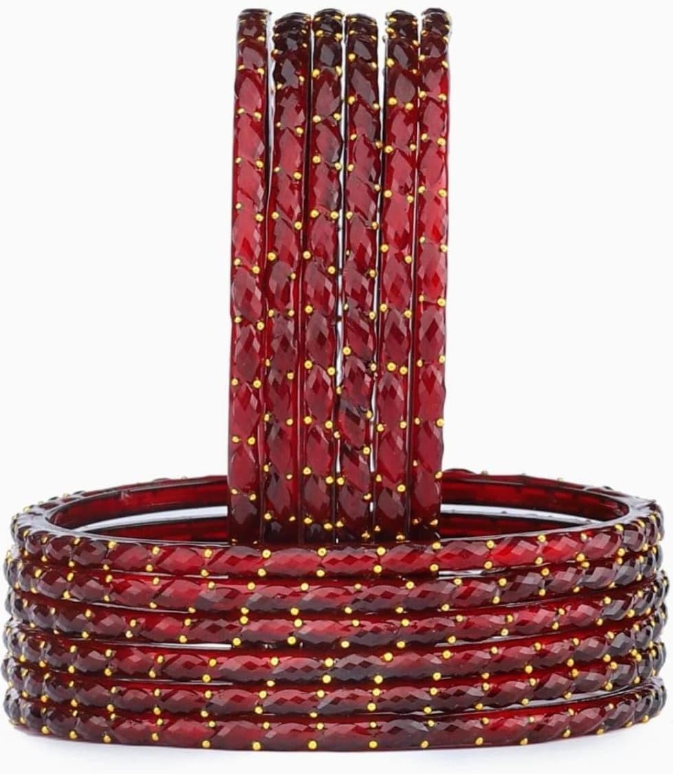 Rain Drop Glass Bangles Set For Women And Girls Pack of 12(Size 2.10 And 2.12 Avaiables)