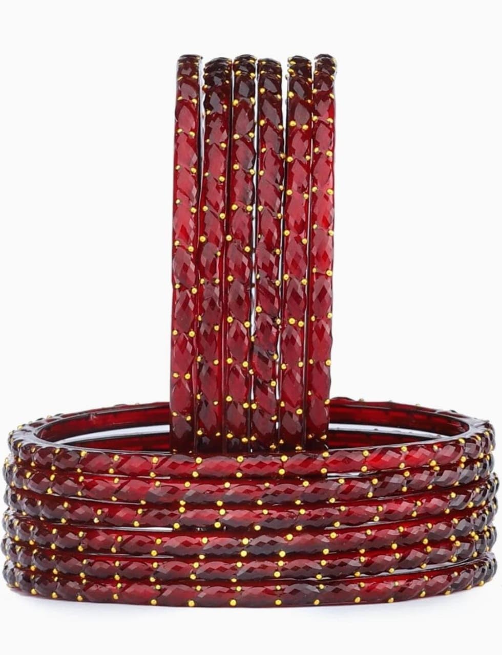 GenericRain Drop Glass Bangles Set For Women And Girls Pack of 12(Size 2.10 And 2.12 Avaiables)