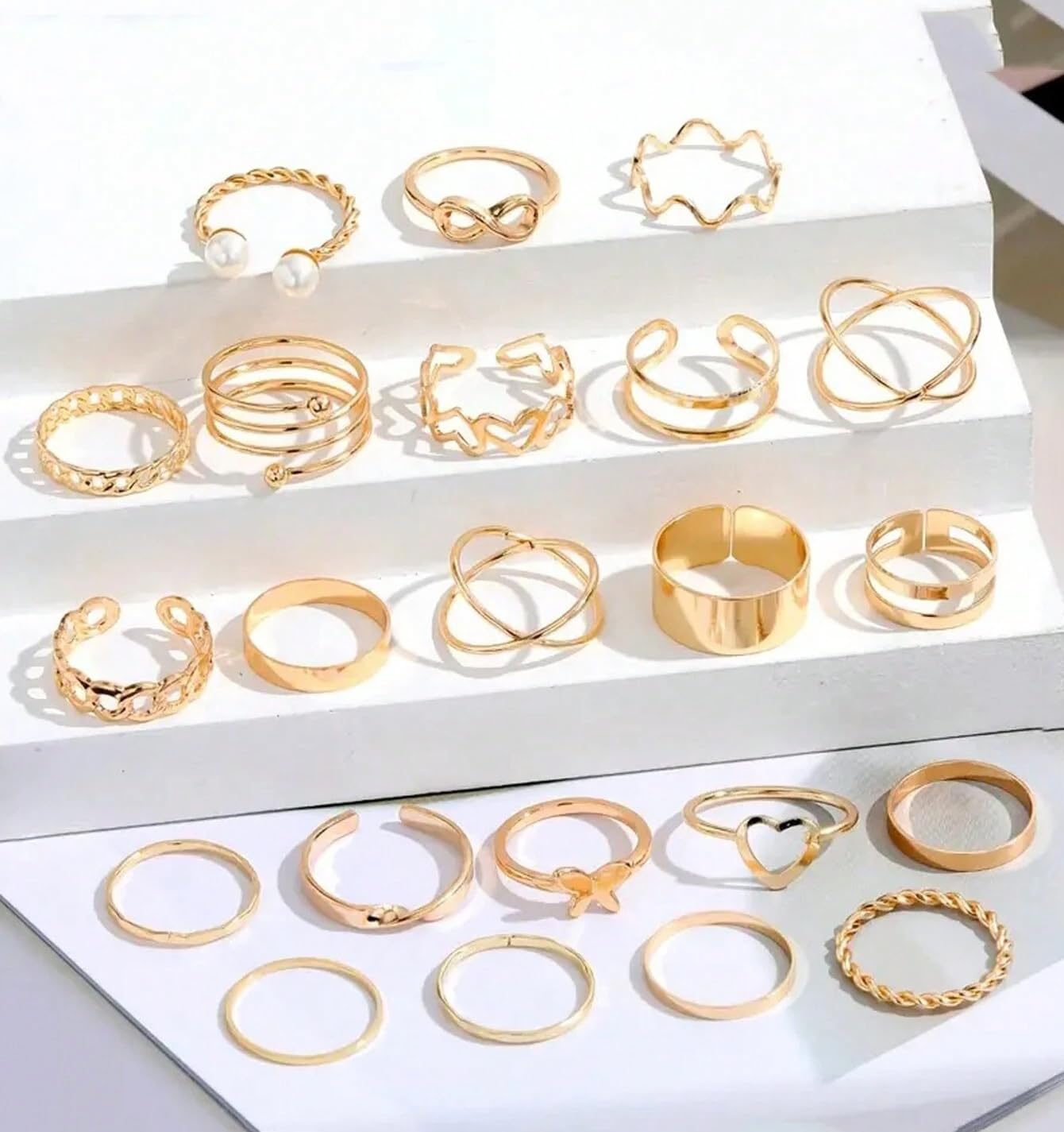 YouBella Fashion Jewellery Celebrity Inspired Combo of Latest Stylish Stackable Kunckle Rings Set for Women and Girls (Combo) 2