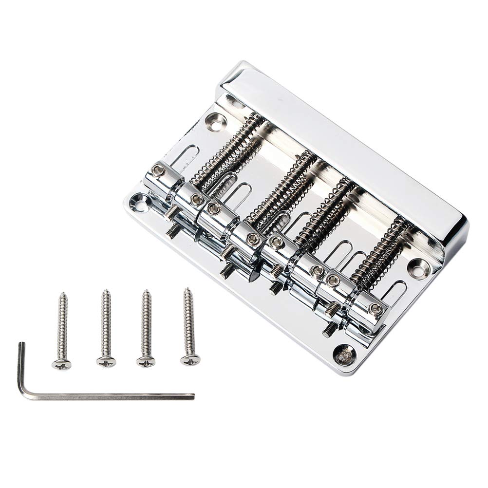 Healifty Metal 4 string bass bridge chrome hardtail bridge for fender