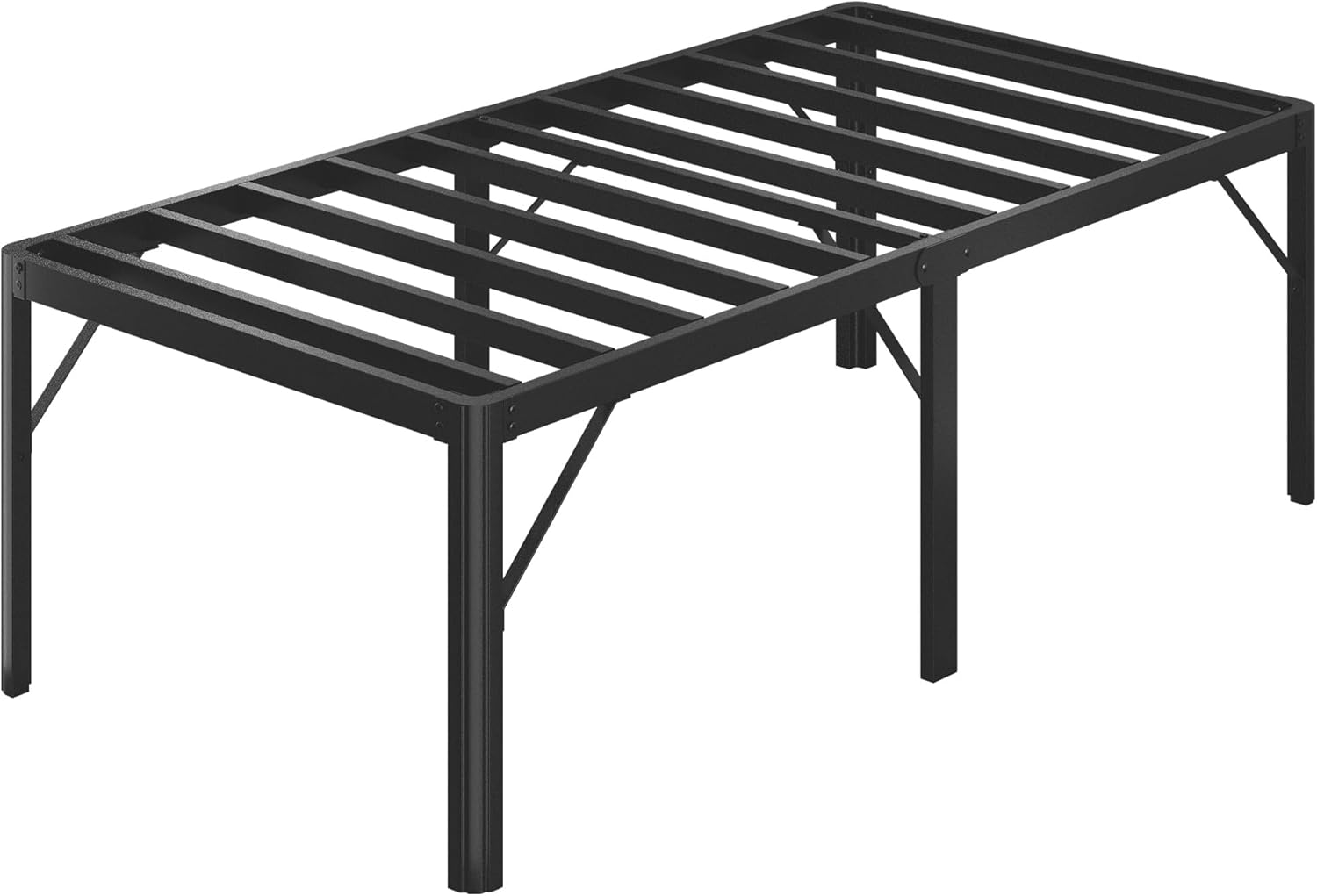 25 Inch High Twin Bed Frames with Rounded Corner Legs, Heavy Duty Metal Twin Platform Bed Frame with Steel Slats Support, No Box Spring Needed, Noise Free, Easy Assembly - Image 8