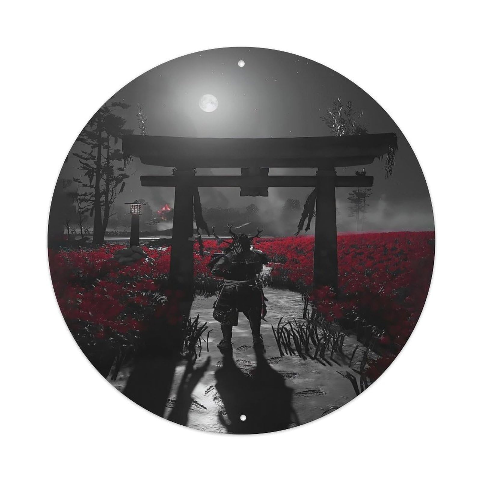 Japanese Samurai Moon Dark Fantasy Vintage Metal Tin Sign