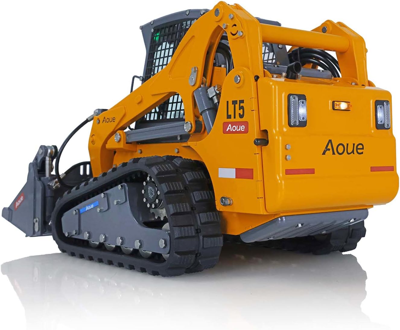LESU 1/14 Aoue LT5 RC Hydraulic Skid-Steer Loader Light Sound I6S Radio Controller Battery Charger Yellow Gray