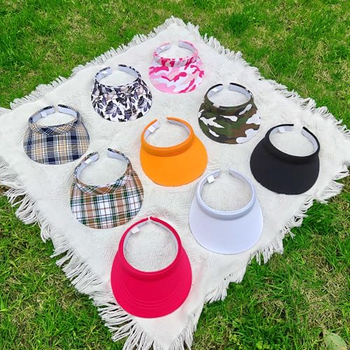 Image of 2 Pack Visor Women Men Sun Hat Clip On Visors Adjustable Sport Wide Brim Cap