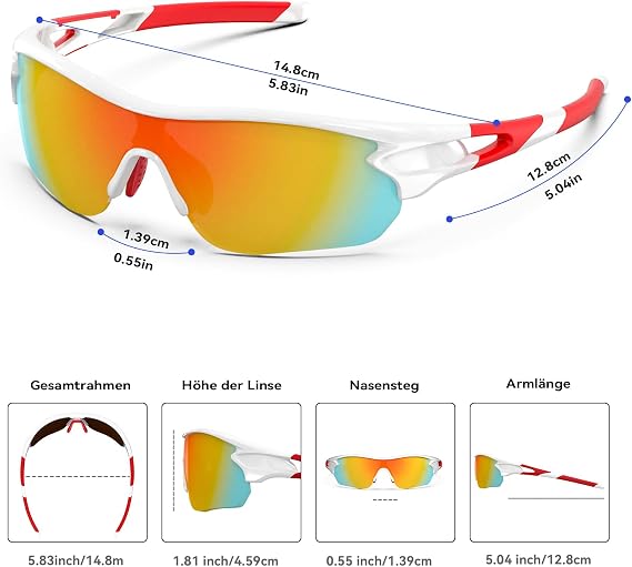 BEACOOL Polarized Sports Sunglasses for Men Women Youth TAC Glasses UV400 Protection Cycling Running Driving Fishing Golf Motorcycle Baseball