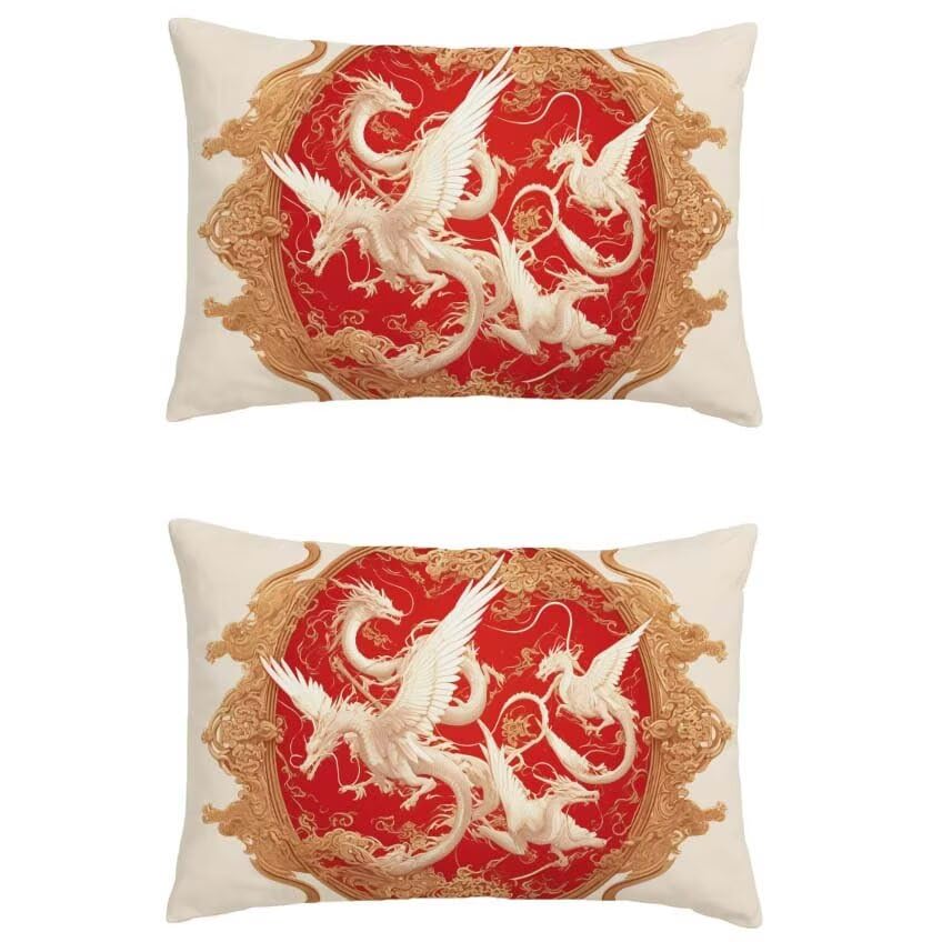 Housse coussin exterieur 60x90 lin impermeable retro rouge